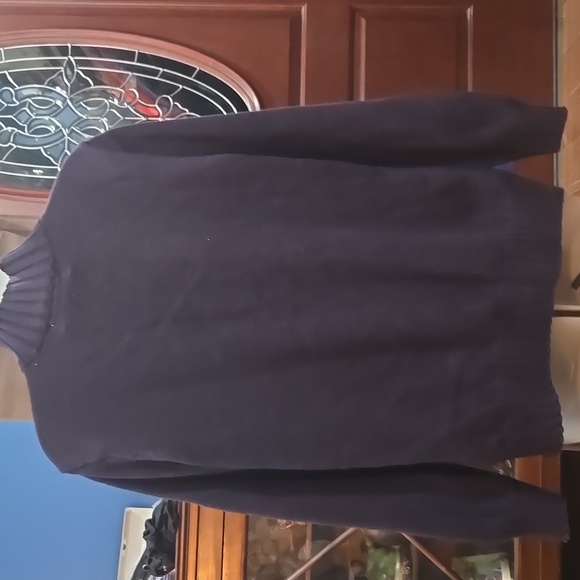 Karen Scott Quarter Zip Mock Neck Navy Blue Sweater, M, 100% Cotton - Picture 4 of 4